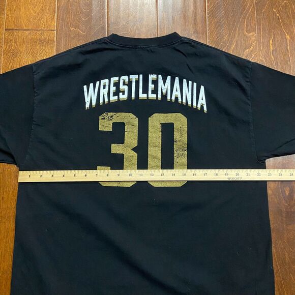 WWE Wrestlemania XXX 30 New Orleans 2014 Black Gold T-Shirt Men's Size XL - Picture 7 of 8